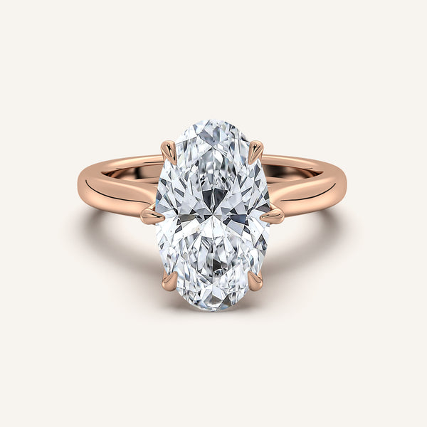 Moval Tulip Style Cathedral Engagement Ring | 18k Rose Gold