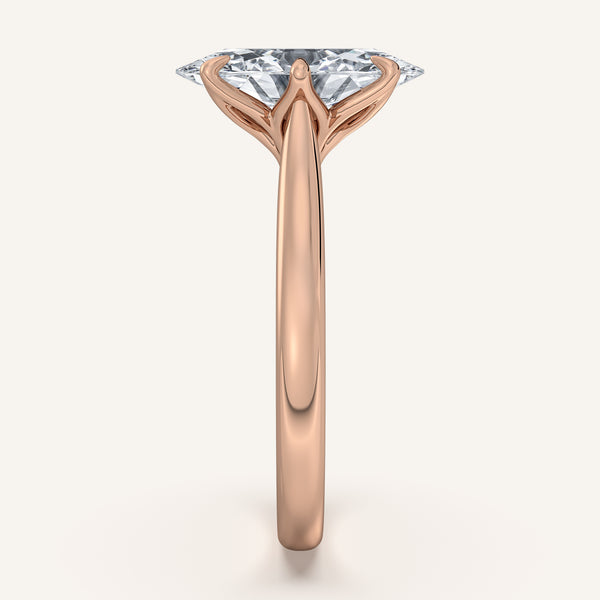 Moval Tulip Style Cathedral Engagement Ring | 18k Rose Gold