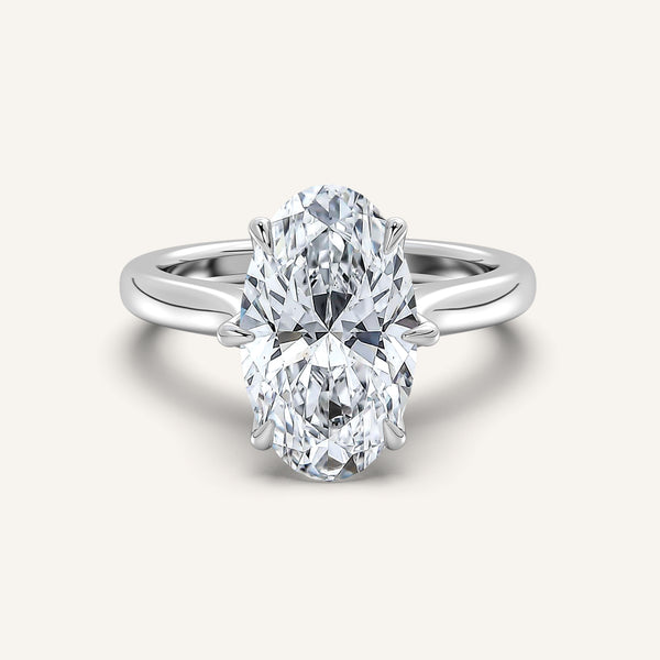 Moval Tulip Style Cathedral Engagement Ring | Platinum