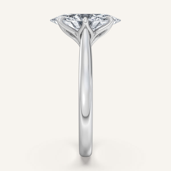 Moval Tulip Style Cathedral Engagement Ring | Platinum