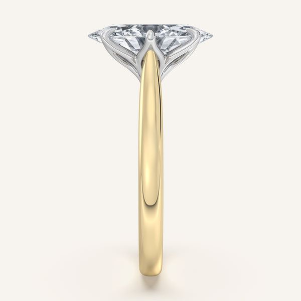 Moval Tulip Style Cathedral Engagement Ring | 18k Two Tone