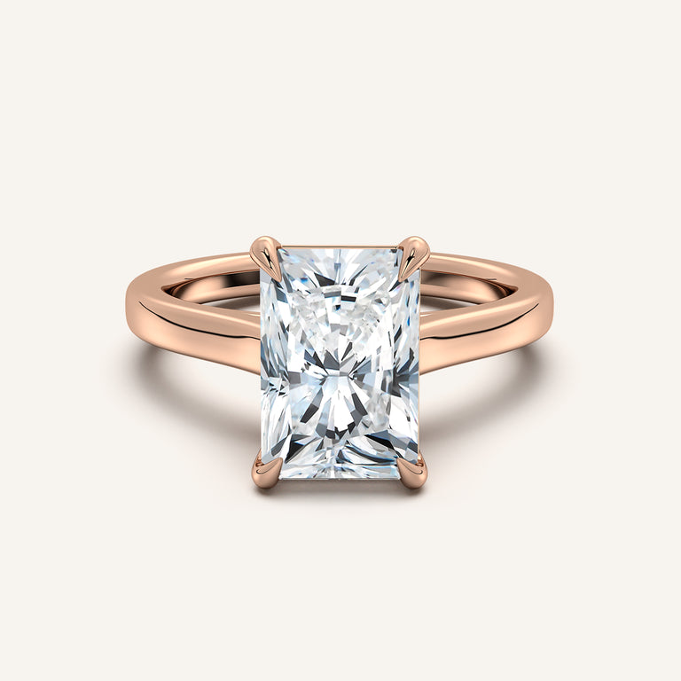 Image for Radiant Cut Cathedral Engagement Ring | 18k Rose Gold