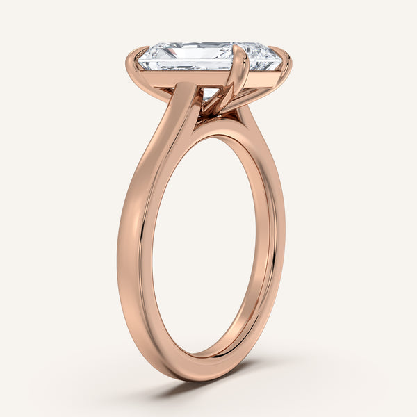 Radiant Cut Cathedral Engagement Ring | 14k Rose Gold