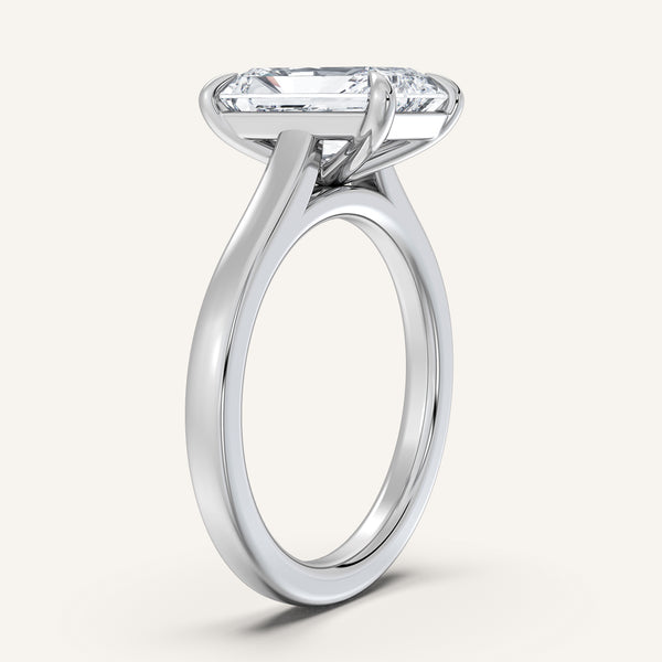 Radiant Cut Cathedral Engagement Ring | 18k White Gold