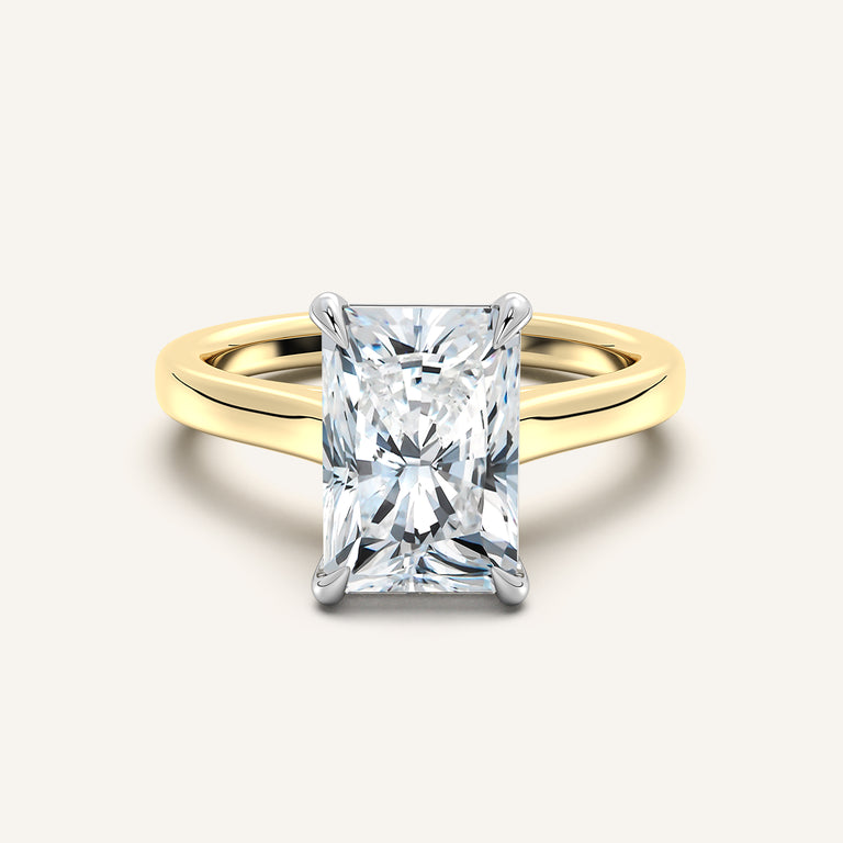 Image for Radiant Cut Cathedral Engagement Ring | 18k Two Tone