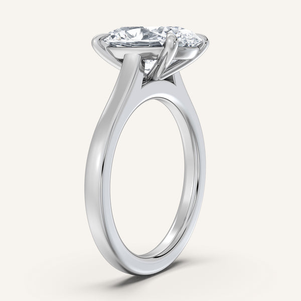 Oval Cathedral Engagement Ring | Platinum