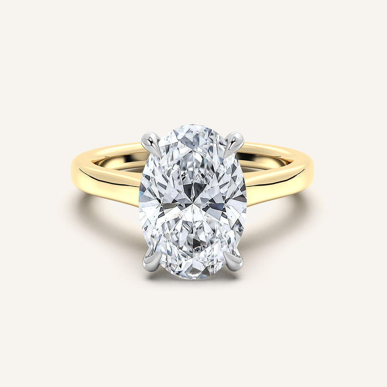Image for Oval Cathedral Engagement Ring | 18k Two Tone