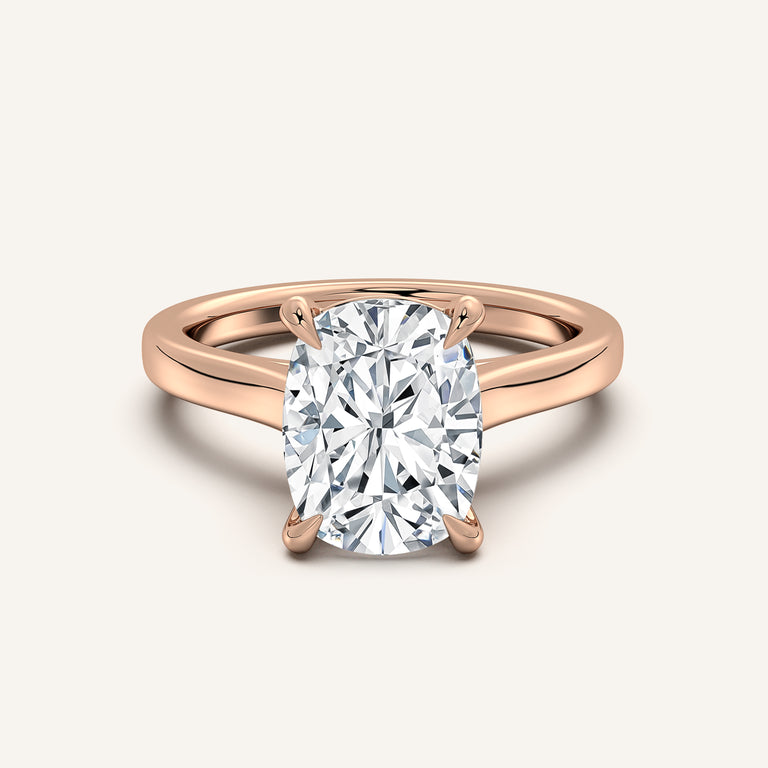 Image for Cushion Cut Cathedral Engagement Ring | 18k Rose Gold