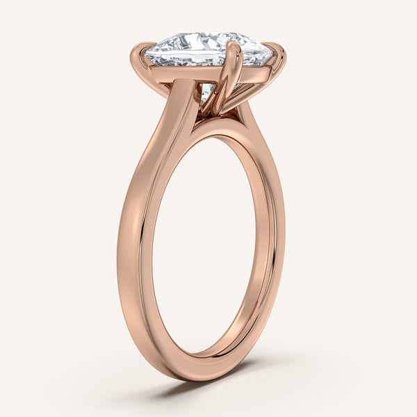 Cushion Cut Cathedral Engagement Ring | 18k Rose Gold