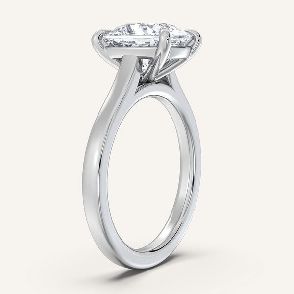 Cushion Cut Cathedral Engagement Ring | 14k White Gold