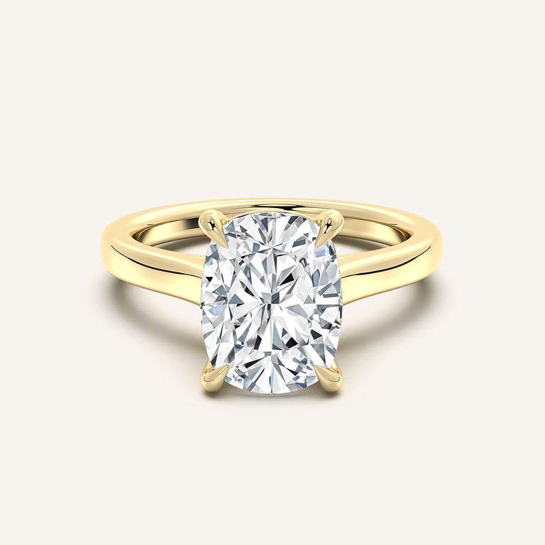 Image for Cushion Cut Cathedral Engagement Ring | 18k Yellow Gold