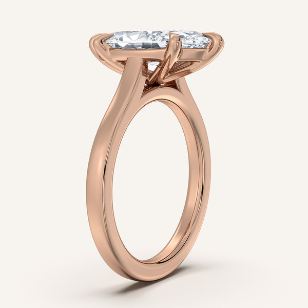 Marquise Cathedral Engagement Ring | 18k Rose Gold