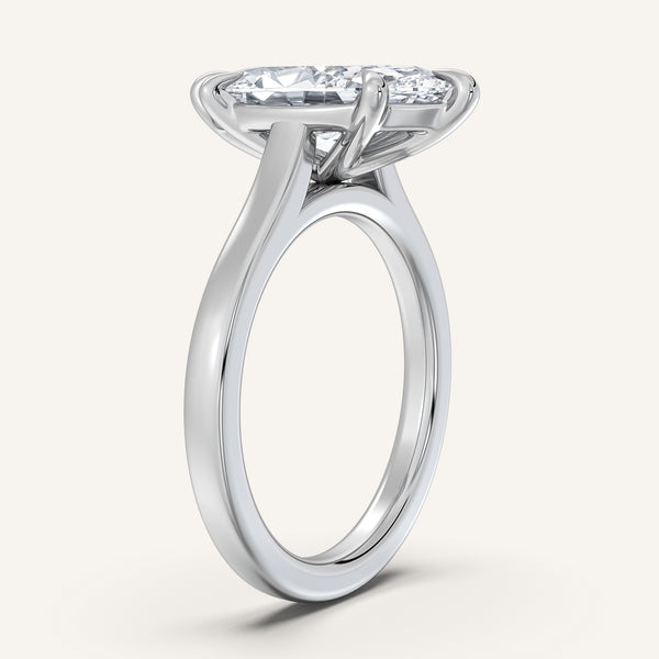 Marquise Cathedral Engagement Ring | 14k White Gold