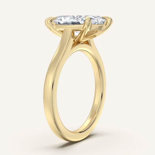 Marquise Cathedral Engagement Ring | 18k Yellow Gold