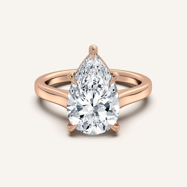 Pear Shape Cathedral Engagement Ring | 18k Rose Gold