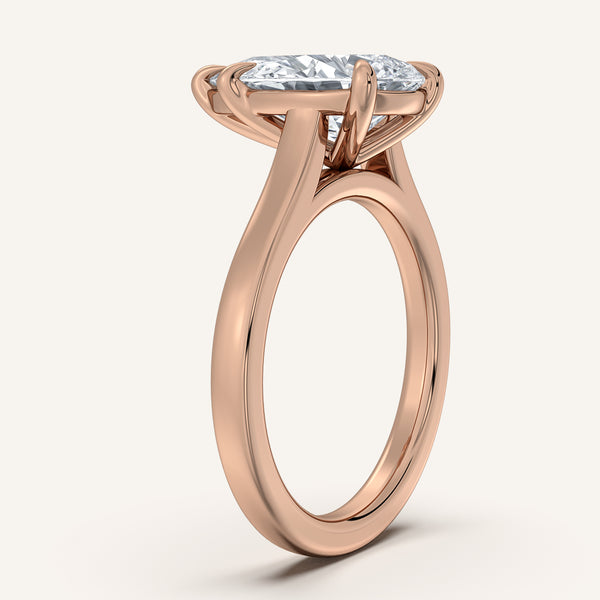 Pear Shape Cathedral Engagement Ring | 18k Rose Gold