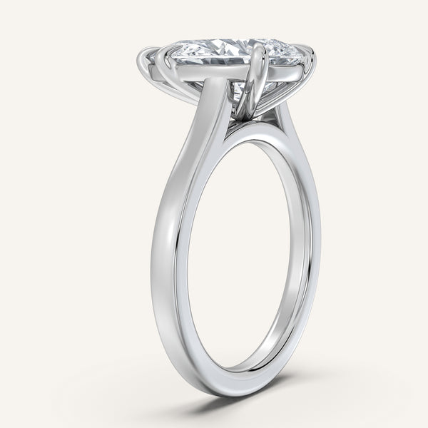 Pear Shape Cathedral Engagement Ring | 14k White Gold