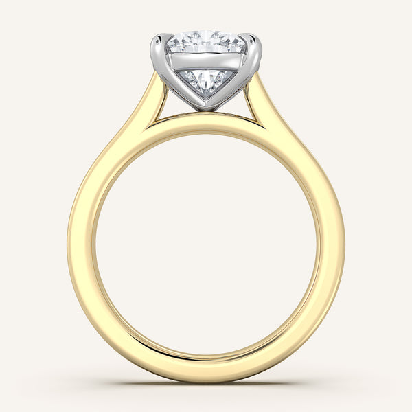Pear Shape Cathedral Engagement Ring | 18k Two Tone
