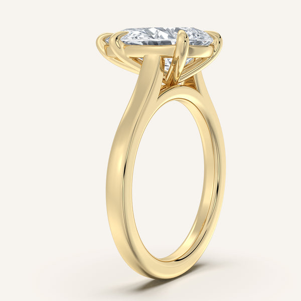 Pear Shape Cathedral Engagement Ring | 14k Yellow Gold