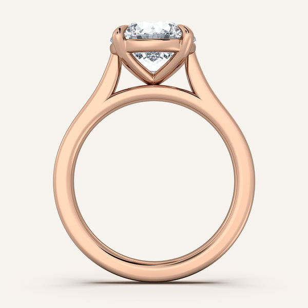 Round Cathedral Engagement Ring | 18k Rose Gold