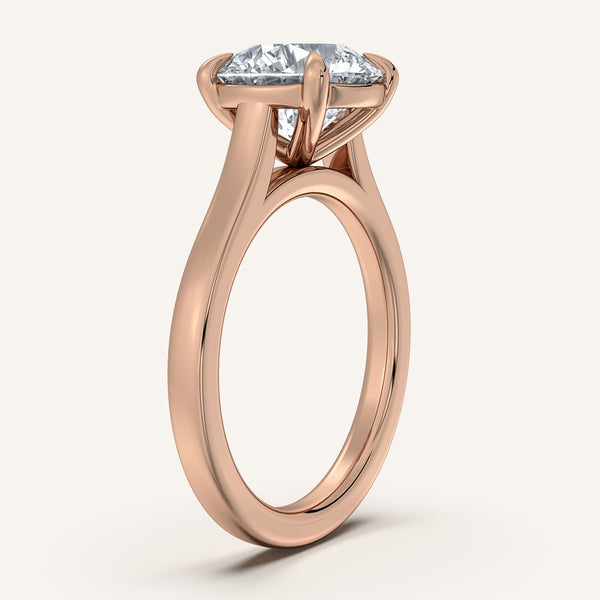 Round Cathedral Engagement Ring | 18k Rose Gold
