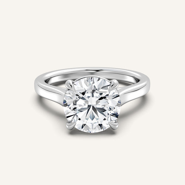 Round Cathedral Engagement Ring | Platinum