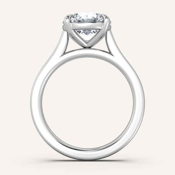 Round Cathedral Engagement Ring | Platinum