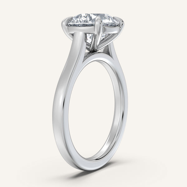 Round Cathedral Engagement Ring | Platinum