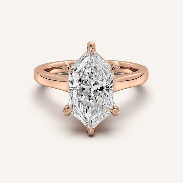 Dutch Marquise Cathedral Engagement Ring | 18k Rose Gold