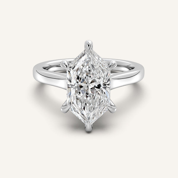Dutch Marquise Cathedral Engagement Ring | Platinum