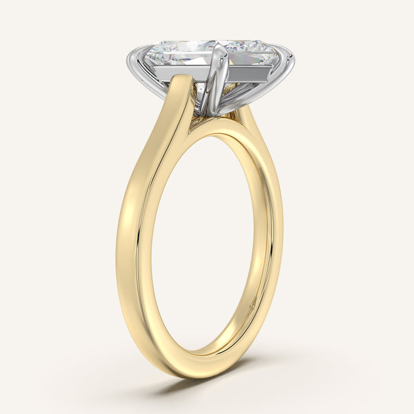 Dutch Marquise Cathedral Engagement Ring | 18k Two Tone