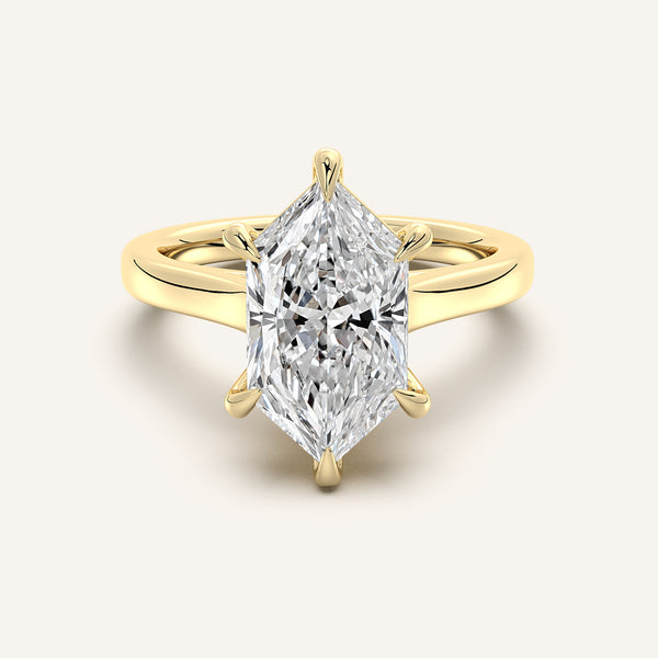 Dutch Marquise Cathedral Engagement Ring | 18k Yellow Gold