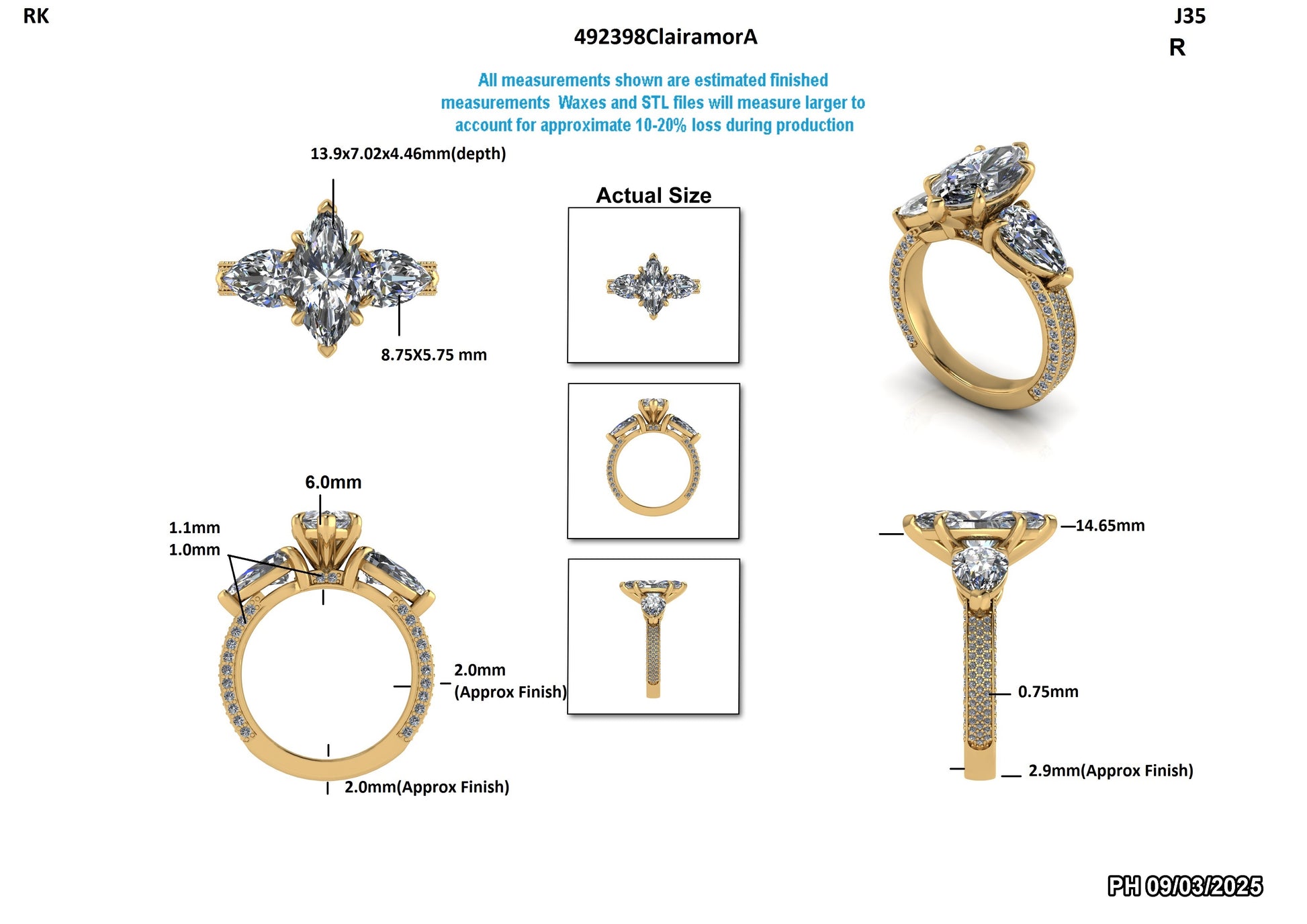 Elegant lab-grown diamond engagement ring with marquise center stone and halo design