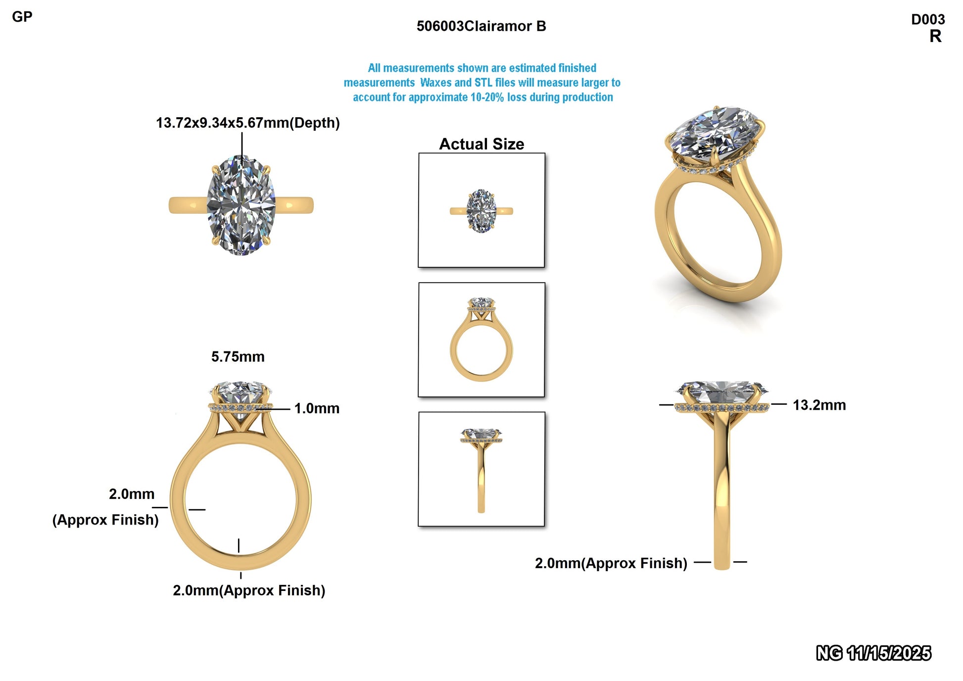 Elle A. | Claw Prong Hidden Halo