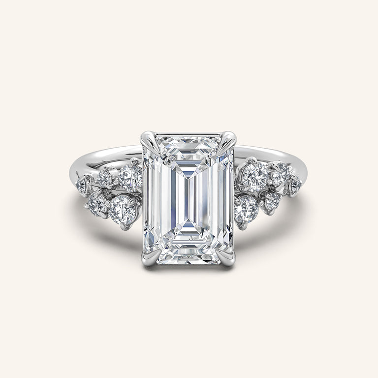 Image for Floral Accent Engagement Ring | Platinum