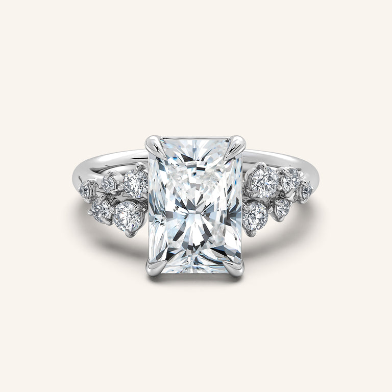 Image for Floral Accent Engagement Ring | 14k White Gold