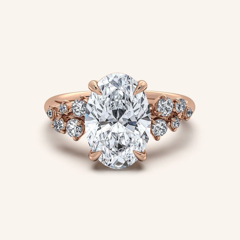 Image for Floral Accent Engagement Ring | 14k Rose Gold