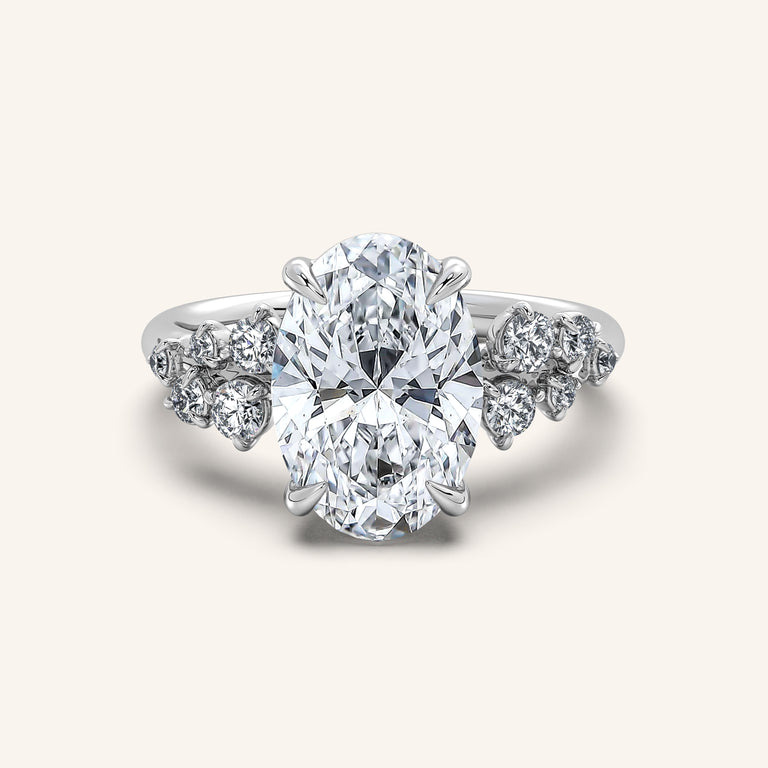 Image for Floral Accent Engagement Ring | Platinum