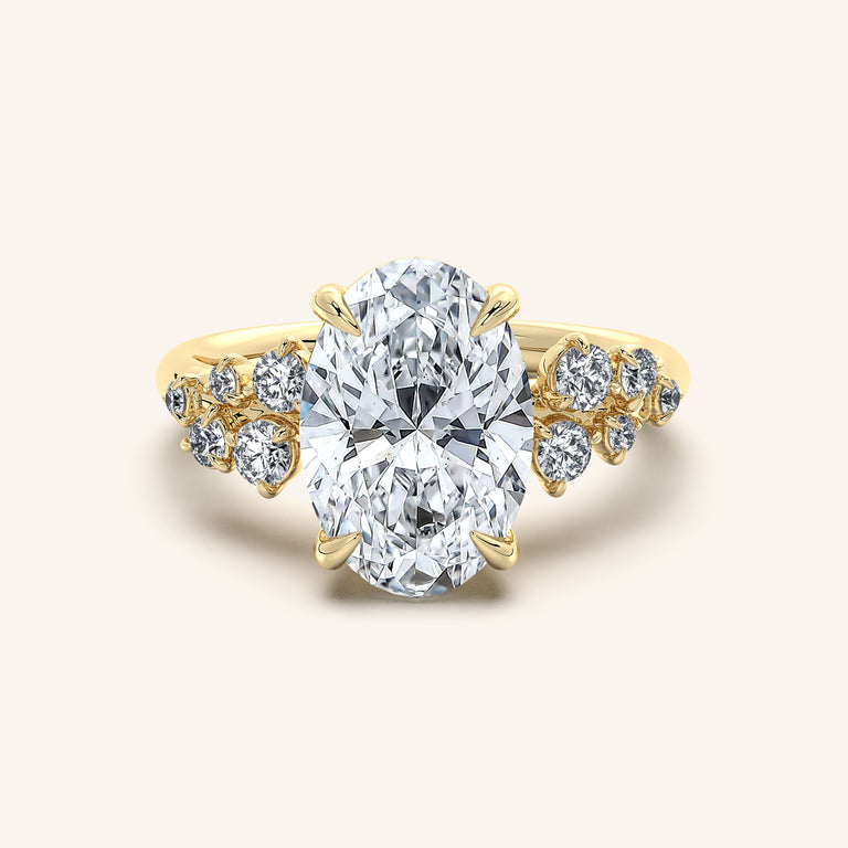 Image for Floral Accent Engagement Ring | 14k Yellow Gold