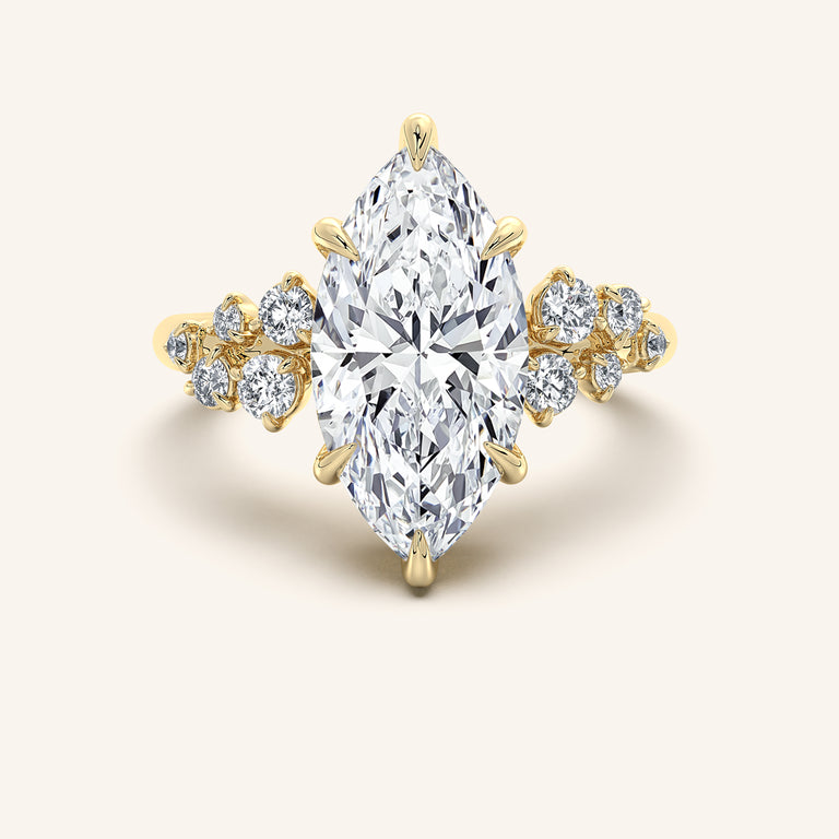 Image for Floral Accent Engagement Ring | 18k Yellow Gold