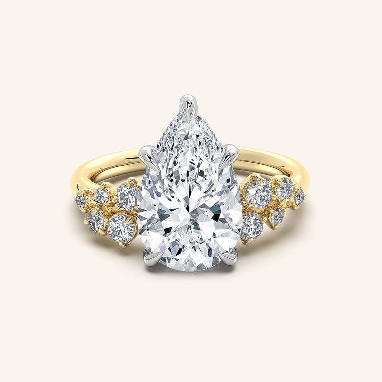 Image for Floral Accent Engagement Ring | 14k Two Tone