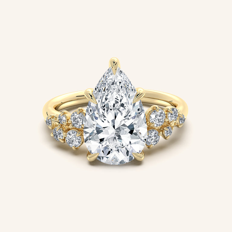 Image for Floral Accent Engagement Ring | 14k Yellow Gold