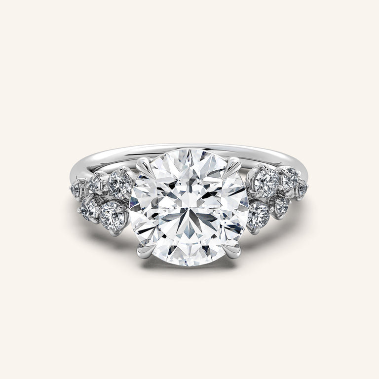 Image for Floral Accent Engagement Ring | 14k White Gold