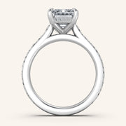 Image for Radiant Engraved Cathedral Engagement Ring | Platinum