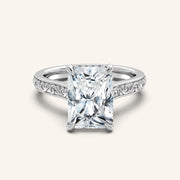 Image for Radiant Engraved Cathedral Engagement Ring | Platinum