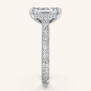 Image for Radiant Engraved Cathedral Engagement Ring | Platinum