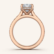 Image for Oval Engraved Cathedral Engagement Ring | 18k Rose Gold