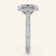 Image for Oval Engraved Cathedral Engagement Ring | 14k White Gold