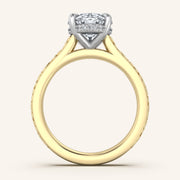 Image for Oval Engraved Cathedral Engagement Ring | 14k Two Tone