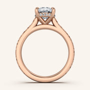 Image for Cushion Engraved Cathedral Engagement Ring | 18k Rose Gold
